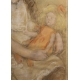 Tableau Fille assise signé Louis DE MEURON