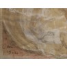 Tableau Fille assise signé Louis DE MEURON