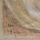 Tableau Fille assise signé Louis DE MEURON