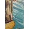 Tableau \"Pêcheur\" signé M BONJOUR