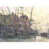 Tableau \"Paysage animé d\'Italie\" signé E. BRIANTE