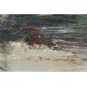 Tableau \"Paysage animé d\'Italie\" signé E. BRIANTE