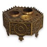 Hexagonal Neo-Gothic bronze inkwell