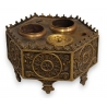 Encrier Néogothique hexagonal en bronze