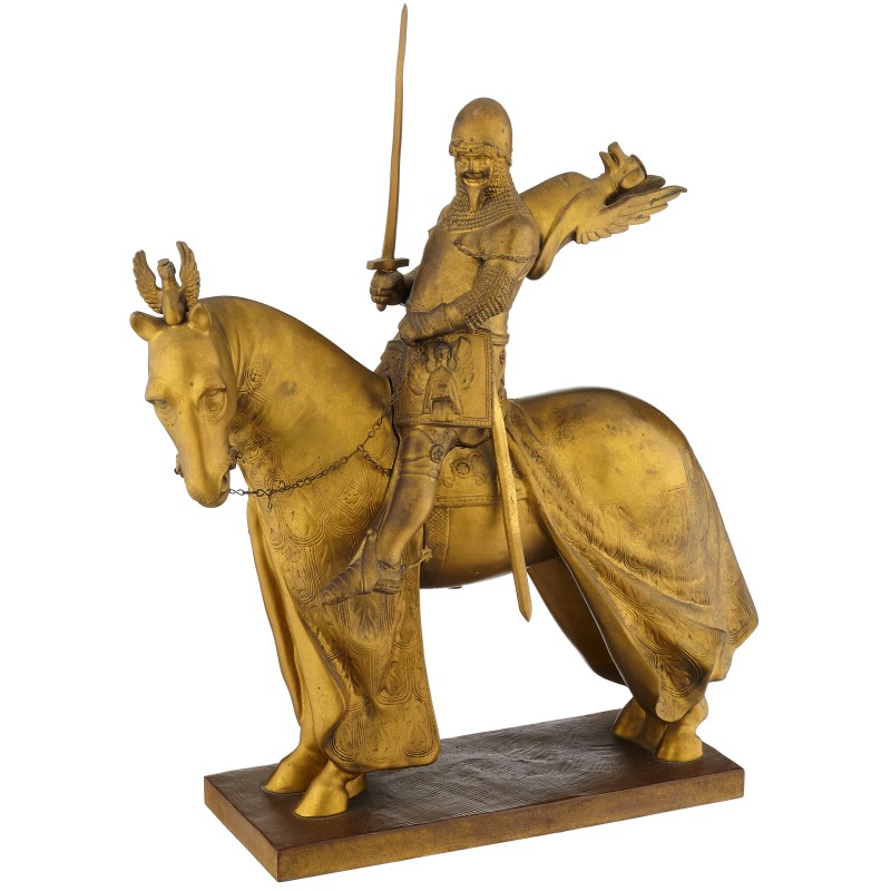Bronze doré "Chevalier de Vérone" signé H. MÜLLER
