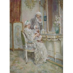 Paintings | Painting entitled ‘Finally, a serious guest’, signed GRISON. Moinat SA  – Antiques and home décor