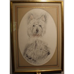 Dessin "Daphné" signé F. DE PORET 1992