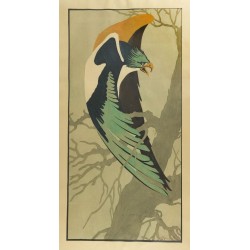 Paire de pochoirs "Rapaces" signés E. RIEDER