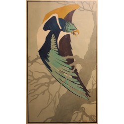 Paire de pochoirs "Rapaces" signés E. RIEDER