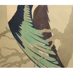 Paire de pochoirs "Rapaces" signés E. RIEDER