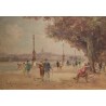 Tableau \"Quai du Mont-Blanc\" signé G. DJAKELI