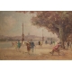 Tableau "Quai du Mont-Blanc" signé G. DJAKELI