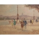 Tableau "Quai du Mont-Blanc" signé G. DJAKELI