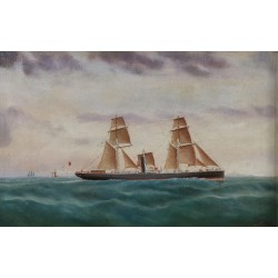 Tableau \"Marine\" signé C. HANSSON 1922