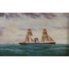Tableau \"Marine\" signé C. HANSSON 1922