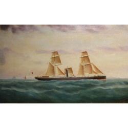Tableau \"Marine\" signé C. HANSSON 1922