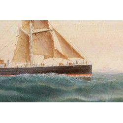 Tableau \"Marine\" signé C. HANSSON 1922