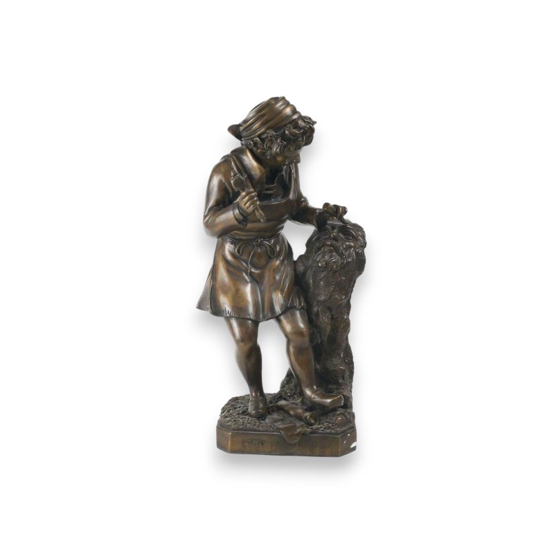Bronze \"Michelange façonnant la tête d\'un faune\"