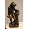 Bronze \"Michelange façonnant la tête d\'un faune\"