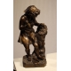 Bronze "Michelange façonnant la tête d'un faune"