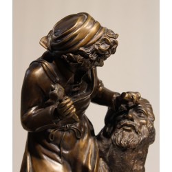 Bronze \"Michelange façonnant la tête d\'un faune\"