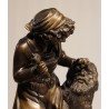 Bronze \"Michelange façonnant la tête d\'un faune\"