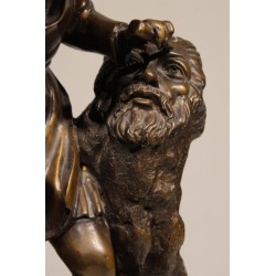 Bronze \"Michelange façonnant la tête d\'un faune\"
