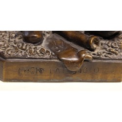 Bronze \"Michelange façonnant la tête d\'un faune\"