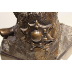 Bronze \"Michelange façonnant la tête d\'un faune\"