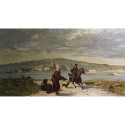 Tableau \"Fontarabia\" signé A. DUMONT 1878