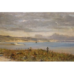 Tableau \"Fontarabia\" signé A. DUMONT 1878