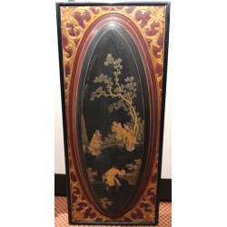 Paire de panneaux en laque chinoise