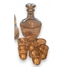 Carafe et 7 verres avec bordure dorée