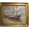 Tableau \"La Rade\" signée Louis BAUDIT 1926