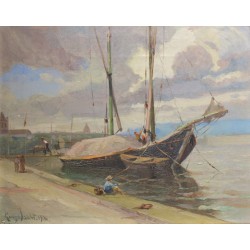 Tableau \"La Rade\" signée Louis BAUDIT 1926