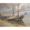 Tableau \"La Rade\" signée Louis BAUDIT 1926