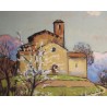 Gouache "Eglise en Valais" signée François GOS
