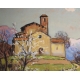 Gouache "Eglise en Valais" signée François GOS