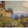 Gouache "Eglise en Valais" signée François GOS