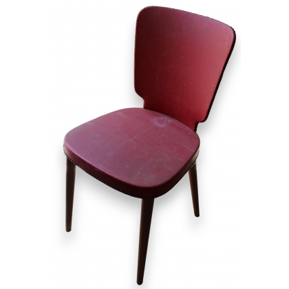 Chaise vintage en skai rouge