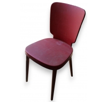 Chaise vintage en skai rouge