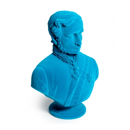 Buste du prince Albert en résine, feutre bleu