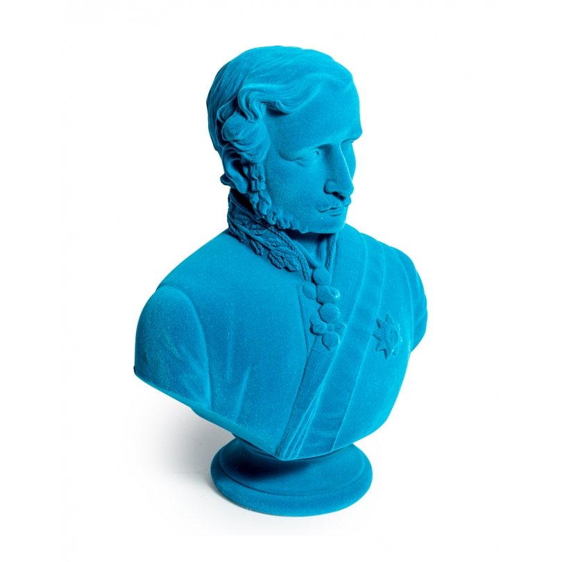 Buste du prince Albert en résine, feutre bleu