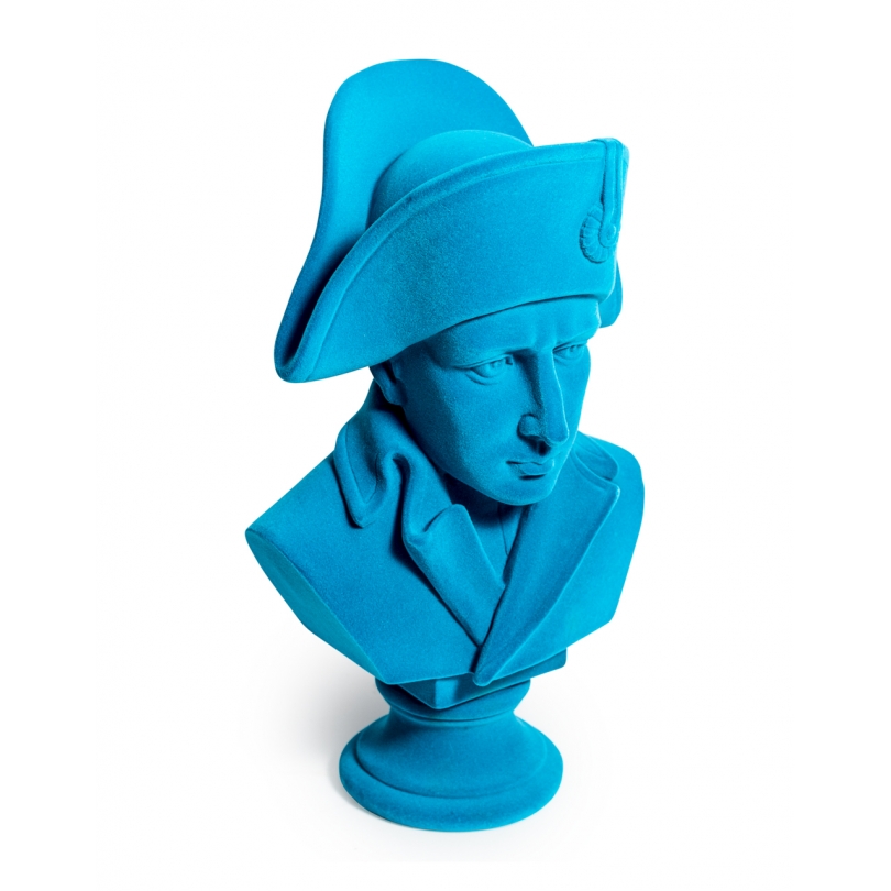 Buste de Napoléon en résine, feutre bleu