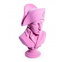 Buste de Napoléon en résine, feutre rose