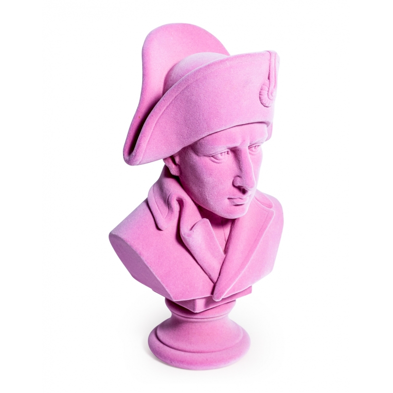 Buste de Napoléon en résine, feutre rose