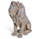 Lion assis en résine coloris bronze