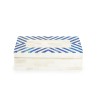 Large blue and white striped bone box