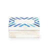 Small blue and white striped bone box