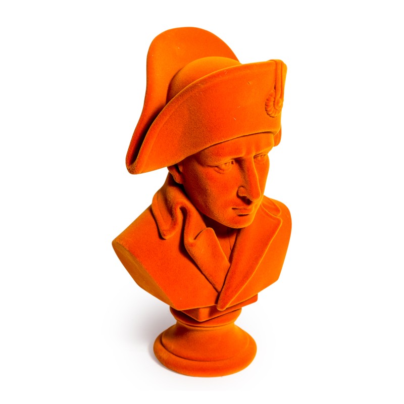 Buste de Napoléon en résine, feutre orange